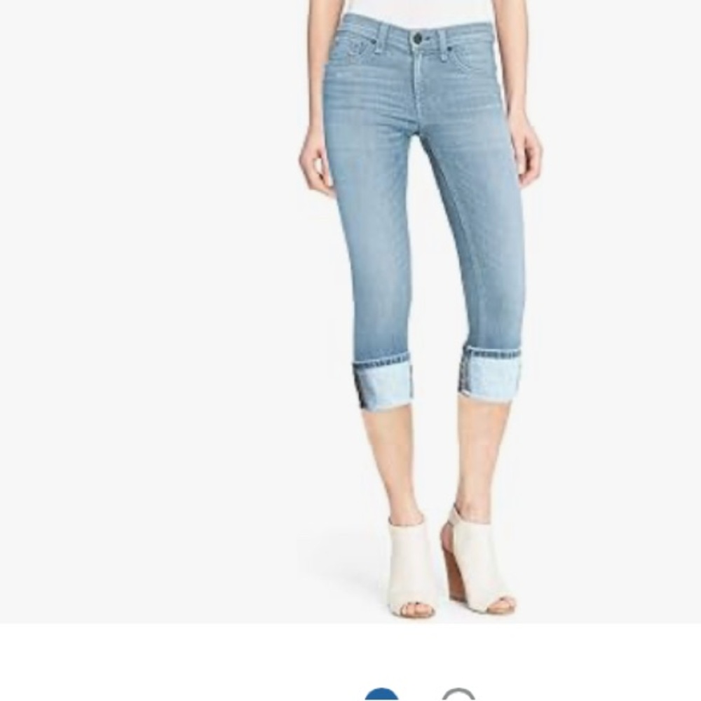 Women's Blue Super Stretchy Capri  Pant Women’s Jeans